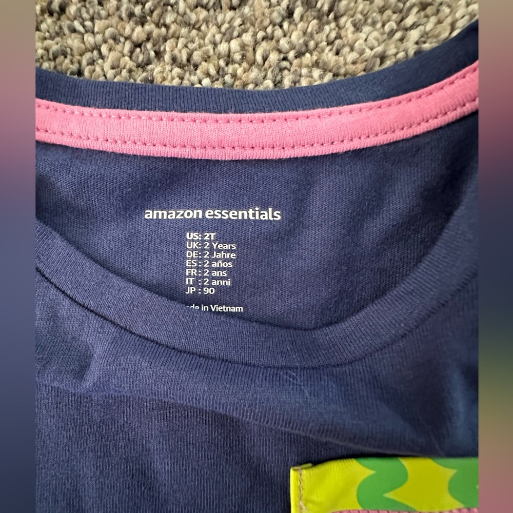 Amazon Essentials Girls Pink & Navy T-Shirts
Size 2T - New Without Tags - Picture 7 of 7